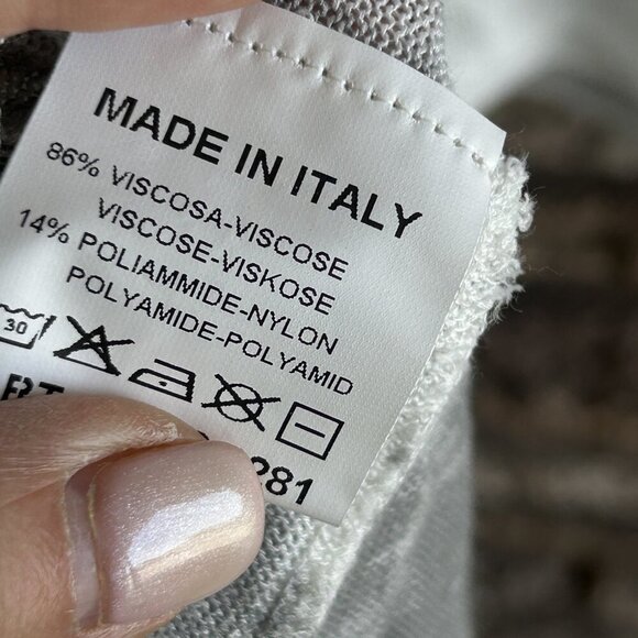 Blue Ice Italian Black Gray Geometric Lightweight Pullover Sweater size M/L - Picture 5 of 10